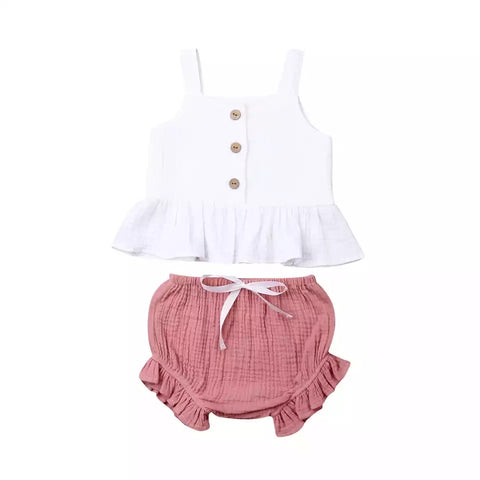 Set canotta e pantaloncino rosa