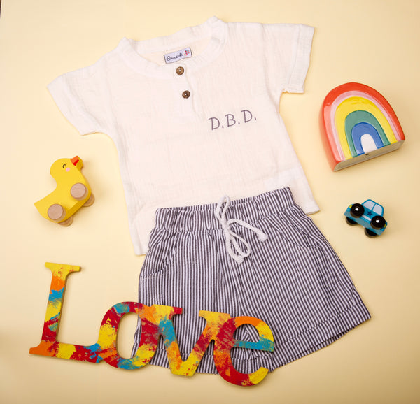 Set bimbo t-shirt e pantaloncino a righe