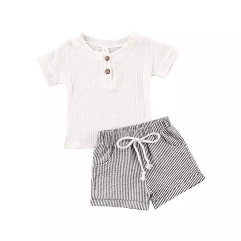 Set bimbo t-shirt e pantaloncino a righe