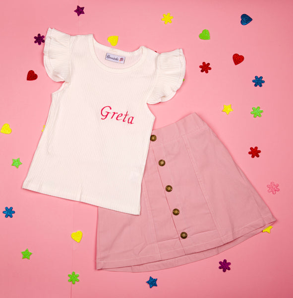 Set t-shirt e gonna rosa